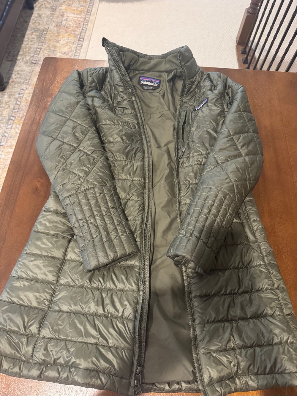 Patagonia Women's Long Quilted Puffer Coat - Olive
